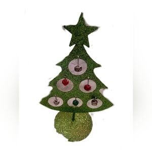 Festive Green Glitter Holiday Tree Decoration